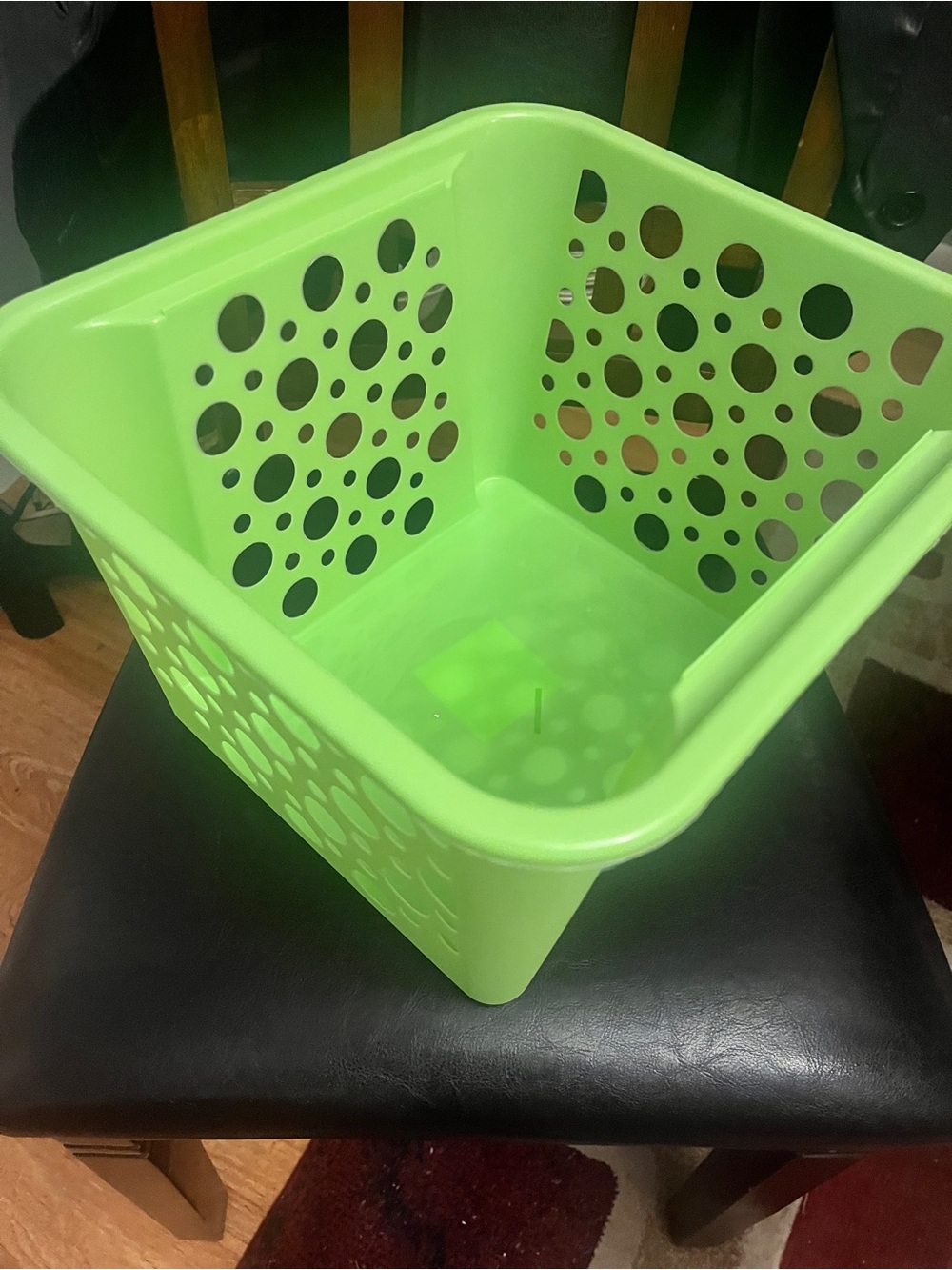 Bright Green Ventilated Plastic Storage Basket by